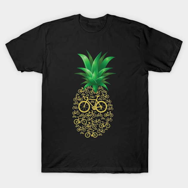 Cyclist - Cycling Pineapple T-Shirt by Kudostees